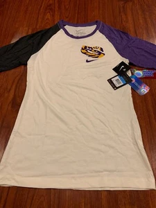 Nike Women’s LSU Tigers Football 3/4 Sleeve Jersey Shirt Medium M NCAA - Picture 1 of 8