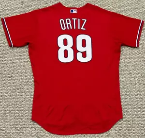 ORTIZ size 48 #89 2023 PHILADELPHIA PHILLIES Red "GAME USED" JERSEY MLB NIKE - Picture 1 of 10