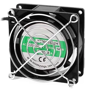 AC 220V 80x80x25mm PC Case Computer Cooling Fan Heat Sink Metal Finger Guard - Picture 1 of 4