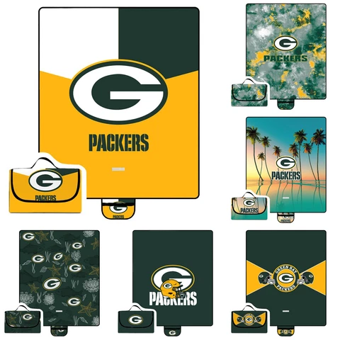 Green Bay Packers Waterproof Picnic Blanket Foldable Oxford Family Camping Mat Cover
