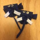 🐘 Elephant Navy Kids Baby 3D Hair Pin Clips Bow Access 2Pc 🇺🇸 US Seller!
