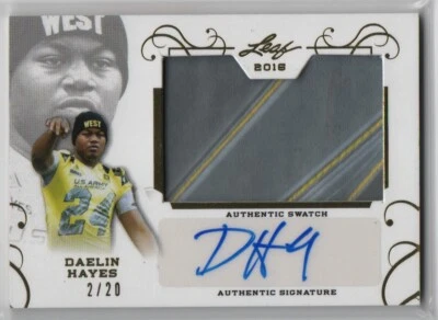 Leaf US Army All-American Bowl Daelin Hayes 2016 #PA-DH1 parche automático dorado/20 Foto 1 de 2