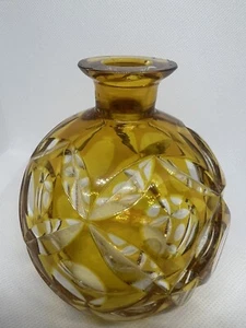 Vintage Irice Bernstein Kristall Karaffe Parfum Flakon Vase Germany - CHIPS GLAS TOP - Bild 1 von 17