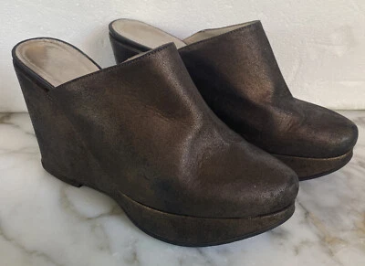 ROBERT CLERGERIE металлический бронзовый кожаный платформе на танкетке сабо/мулы размер 6,5 - Изображение 1 из 4