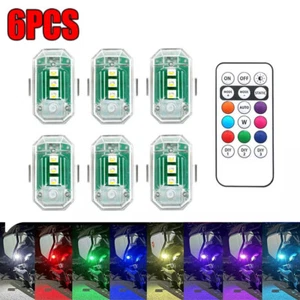 6Pcs LED Warning Strobe Lights Remote Control Anti-collision Lamp for Drone RC - Picture 1 of 12