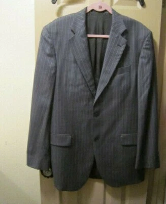 SZ 40L LUBIAM STUDIO GRAY STRIPED SUPER 110s WOOL JACKET BLAZER SPORT COAT, EUC - Image 1 of 4