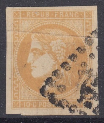 TIMBRE FRANCE BORDEAUX N° 43Ba BISTRE ORANGE OBLITERATION GC - DEFECTUEUX A VOIR - Photo 1/2