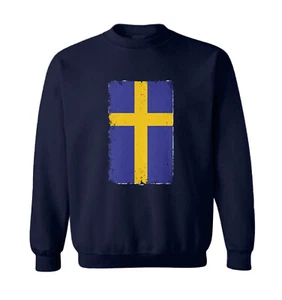 Distressed Sweden Flag - Swedish Country Pride Proud Toddler Crewneck Sweater - Picture 1 of 8