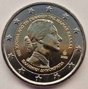 Griechenland 2 Euro Münze 2023 Maria Callas UNC - Bild 1 von 2