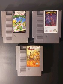 Nintendo Entertainment System 3 NES game lot Tested/Works TMNT Gauntlet 2 & 