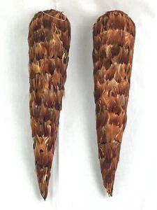 2er Set Fasan gefiedert Christbaumschmuck Tropfen Karottenform - Bild 1 von 9