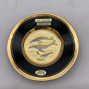 Original Chokin Art Collection Plate 24 KT Gold Rim Humpback Whale Hawaii - Picture 1 of 4
