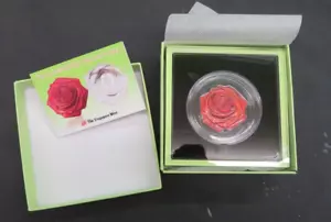 Singapur Neuwertig Niue 0,999 $ 2 Silber Rote Rose Münze #Ed mit COA 2021 Proof-like - Bild 1 von 7