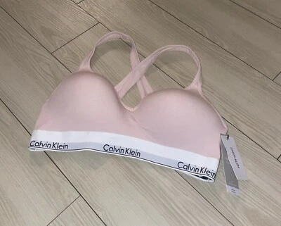 Calvin Klein QF1654 Modern Cotton Padded Molded Lift Bralette Bra Womens XL Pink - Image 1 of 4