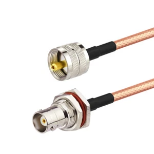 BNC Female to UHF Male PL259 RG142 Low Loss Coax Coaxial Cablefor ham radio CCTV - Picture 1 of 3