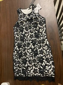 Banana Republic schwarz weiß Spitze Bleistiftkleid Größe 4 Damen neu (Y) - Bild 1 von 11