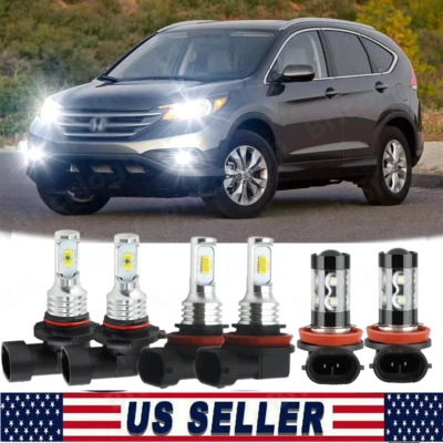 For Honda Cr-V CRV 2015 2016 2017 2018 2019 LED Headlight Hi-Low Fog Light Bulbs - Image 1 of 4