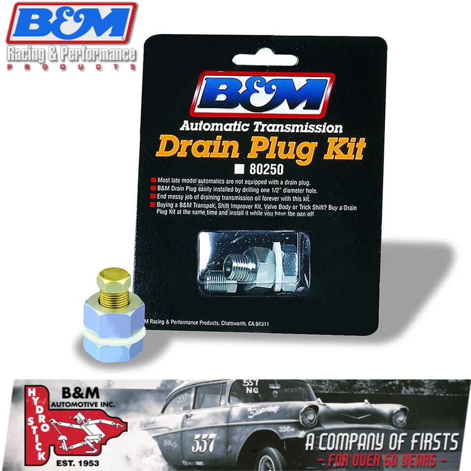 B&M 80250 Universal Drain Plug Kit Transmission/Oil Pan/Rear Bulkhead Style  - Image 1 of 3