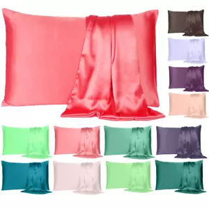 Satin Seide Bett Kissenbezug Bezug Weich Kissenbezug Bettwäsche Schonbezug Einzeltlg - Bild 1 von 174