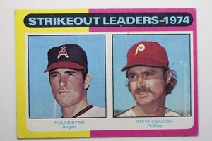 1975 Topps 1974 Strikeout Leaders Nolan Ryan Steve Carlton #312 VG-EX+