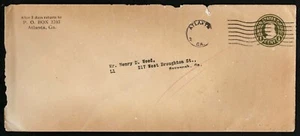 US 1917 #U420 - 1c - #10 Stamped Envelope Cover Browned Used - Picture 1 of 2
