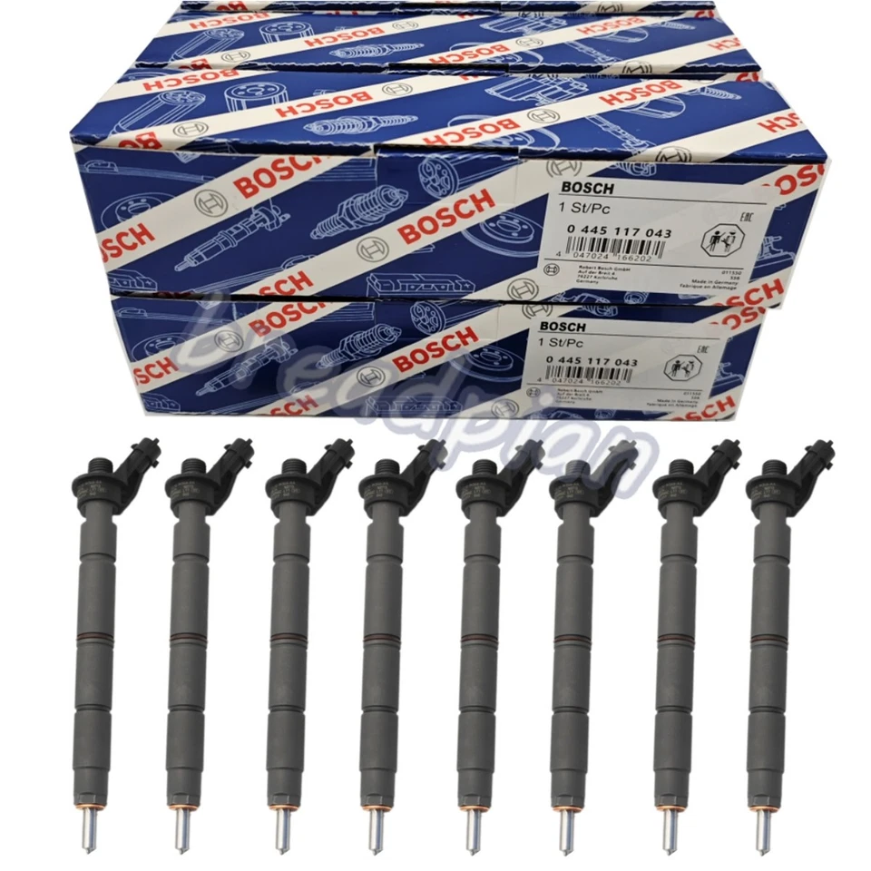 8x Bosch Fuel Injectors 0445117040 For 2015-2019 F-250 Powerstroke 6.7L No Core