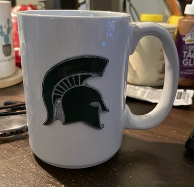 Taza de café Michigan State Spartans cerámica blanca y verde excelente americana Foto 1 de 4