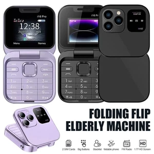 2024 New Mini Flip Mobile Phone 2 SIM Card Small Display Foldable Cell Phone-UK - Imagen 1 de 27