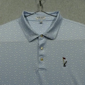 Peter Millar Polo Shirt Mens 2XL Blue Summer Comfort Golf Patterned Performance - Picture 1 of 11