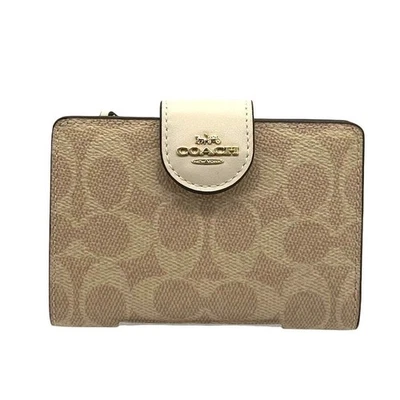 RETAIL $198 Coach Medium Corner Zip Wallet In Signature Canvas*NWT - Image 1 of 4