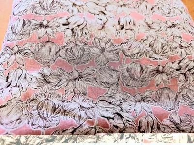 Extremo de perno semi transparente rosa gasa algodón flores 2 yardas  Foto 1 de 2