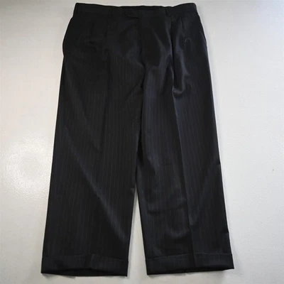 Pantalones para hombre Brooks Brothers 38x29 a rayas 100 % lana 1818 Madison plisados con puños Foto 1 de 4