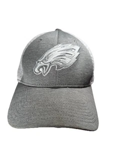 Philadelphia Eagles Silver Gray/White Flex Hat New Era 39Thirty MENS L/XL - Picture 1 of 7