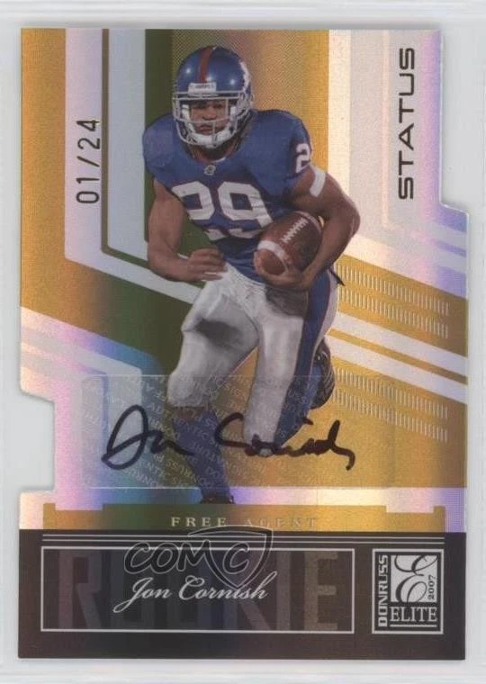 2007 Donruss Elite Status Gold Die-Cut /24 Jon Cornish #159 Rookie Auto RC - Image 1 of 2