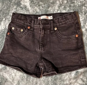 Levi’s Girlfriend Shorts Black Denim, Size 8 Girls - Picture 1 of 4