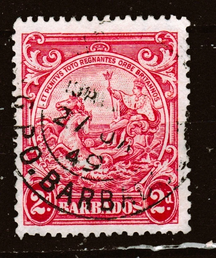 SELLO DE LA COLONIA BARBADOS 1938-47 2 d - ¡Enviado desde canadá!! Foto 1 de 1