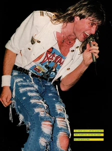 vtg 80s JOE ELLIOTT of DEF LEPPARD T SHIRT MAGAZINE PINUP PAGE Concert Image - Picture 1 of 1
