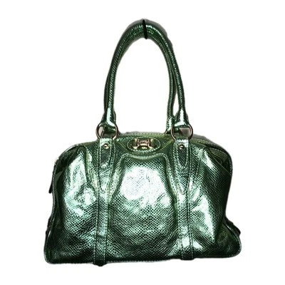 Michael Kors Metallic Green Reptile Pattern Double Handle Handbag  NWOT - Image 1 of 4