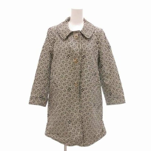 Coach Stencolor Cappotto Primaverile Lungo Op Art Cotone Bianco Nero 4 S M AA Usato61