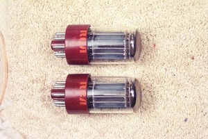 Zwei, RCA 5691, rote Basis, passendes Datum Paar #3, hohe Zuverlässigkeit, 6SL7GT - Bild 1 von 4