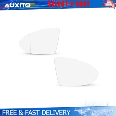 For Volkswagen Golf MK7 GTI R LH RH Heated Side Mirror Glass OE 5G0857521 2-10X - Image 1 of 4