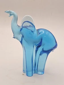 Vintage "Sommerso Murano Style" Glas Elefant Figur blau MCM unsigniert - Bild 1 von 11