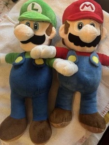 Nintendo Mario & Luigi Super Mario Brothers Plush Pair Approx. 17" S2 - Picture 1 of 2