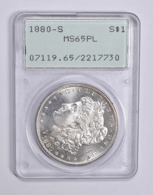 MS65 PL 1880-S Morgan Silver Dollar PCGS Rattler Upgrade? *0306 - Image 1 of 3