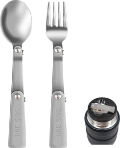 2 piezas cuchara y tenedor de repuesto para termo, cuchara plegable de acero inoxidable - Imagen 1 de 5