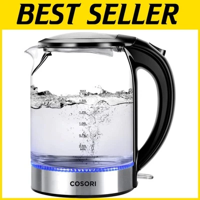 Stainless Steel Electric Tea Kettle with Boil-Dry Protection & Auto Shut-Off - Image 1 of 4