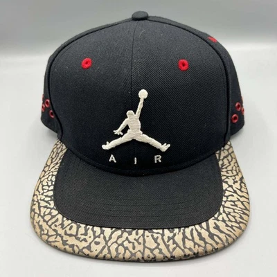 Gorra Air Jordan Hombre Negra Cemento Elefante Bordada Jumpman Correa Gorra Trasera Foto 1 de 4