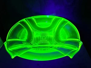 Uranium Glass Walthre & Sohne Sigrid Float Bowl Art Deco Vibrant Green 43836 - Picture 1 of 22