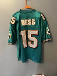 Vintage Davone Bess Miami Dolphins Reebok Sz 52 Stitched Jersey - Picture 1 of 5