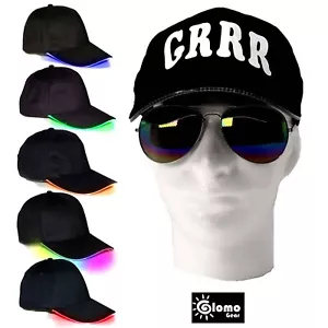 GRRR Cappellino da Baseball Led Illuminato Brim Glow Ricaricabile USB - Foto 1 di 12
